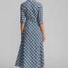 Blue Women’s Ralph Lauren Plaid Cotton Voile Wrap Dress Blue Women’s Ralph Lauren Plaid Cotton Voile Wrap Dress