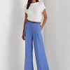 Blue Women’s Ralph Lauren Pleated Georgette   Pants
