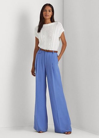 Blue Women’s Ralph Lauren Pleated Georgette   Pants
