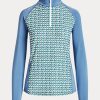 Blue Women’s Ralph Lauren Print Jersey Quarter-Zip Sweatshirts