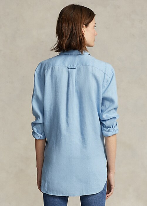 Blue Women’s Ralph Lauren Relaxed Fit Linen Shirts Blue Women’s Ralph Lauren Relaxed Fit Linen Shirts