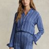 Blue Women’s Ralph Lauren Relaxed Fit Striped Linen Shirts