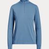 Blue Women’s Ralph Lauren Stretch Jersey Quarter-Zip Sweatshirts