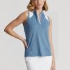 Blue Women’s Ralph Lauren Tailored Fit Sleeveless Piqué Shirts