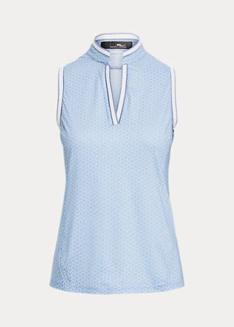 Blue Women’s Ralph Lauren Tailored Fit Sleeveless Piqué Shirts