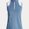 Blue Women’s Ralph Lauren Tailored Fit Sleeveless Piqué Shirts