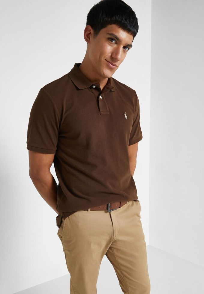 Brown Men’s Ralph Lauren Classic Fit Essential Polo Shirts