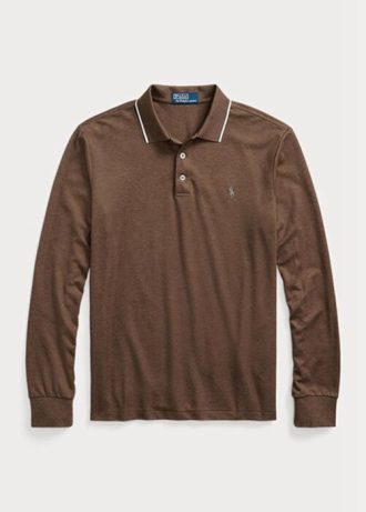 Brown Men’s Ralph Lauren Custom Slim Fit Birdseye Polo Shirts