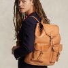Brown Men’s Ralph Lauren Heritage Leather Backpacks