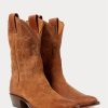 Brown Men’s Ralph Lauren Plainview Suede Cowboy Boots