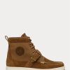 Brown Men’s Ralph Lauren Ranger Nubuck & Canvas Sneakers