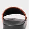 Brown Men’s Ralph Lauren Signature Pony Leather Slippers