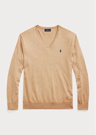 Brown Men’s Ralph Lauren Slim Fit Textured Cotton Jumper Sweaters Brown Men’s Ralph Lauren Slim Fit Textured Cotton Jumper Sweaters