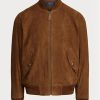 Brown Men’s Ralph Lauren Suede Bomber   Jackets