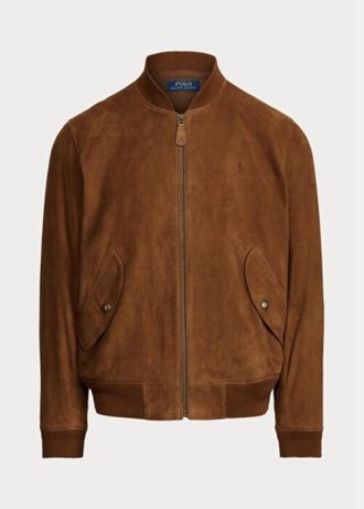 Brown Men’s Ralph Lauren Suede Bomber   Jackets