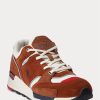 Brown Men’s Ralph Lauren Trackster 200 Suede & Mesh Sneakers