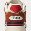 Brown Men’s Ralph Lauren Trackster 200 Suede & Mesh Sneakers