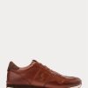 Brown Men’s Ralph Lauren Train 85 Leather Sneakers