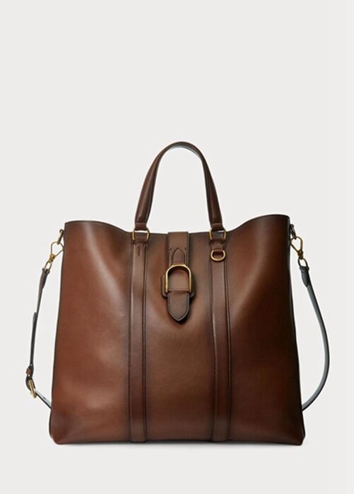 Brown Men’s Ralph Lauren Welington Burnished Calfskin Tote Bags Brown Men’s Ralph Lauren Welington Burnished Calfskin Tote Bags