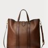 Brown Men’s Ralph Lauren Welington Burnished Calfskin Tote Bags Brown Men’s Ralph Lauren Welington Burnished Calfskin Tote Bags