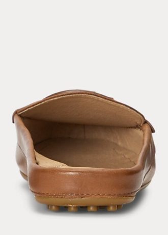 Brown Women’s Ralph Lauren Brynn Burnished Leather Driver Flat Shoes Brown Women’s Ralph Lauren Brynn Burnished Leather Driver Flat Shoes