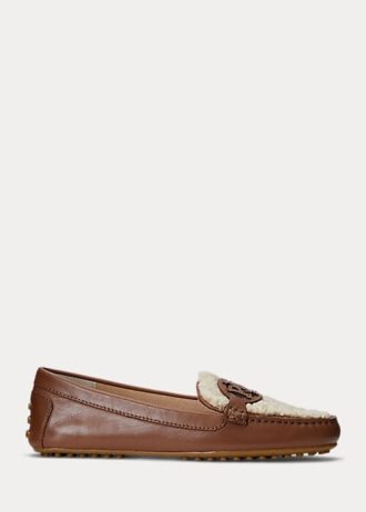 Brown Women’s Ralph Lauren Brynn Nappa Leather Driver Flat Shoes Brown Women’s Ralph Lauren Brynn Nappa Leather Driver Flat Shoes