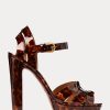 Brown Women’s Ralph Lauren Callahan Patent Calfskin Sandals