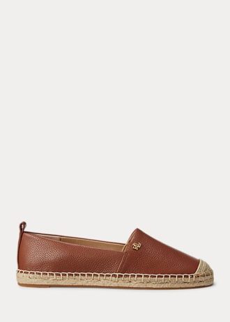 Brown Women’s Ralph Lauren Cameryn IV Tumbled Leather Flat Shoes Brown Women’s Ralph Lauren Cameryn IV Tumbled Leather Flat Shoes