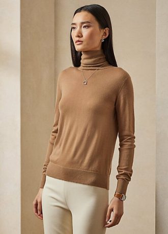 Brown Women’s Ralph Lauren Cashmere Turtleneck Sweaters