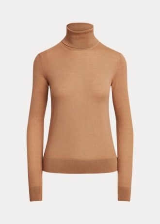 Brown Women’s Ralph Lauren Cashmere Turtleneck Sweaters