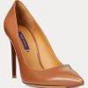 Brown Women’s Ralph Lauren Celia Calfskin Heels
