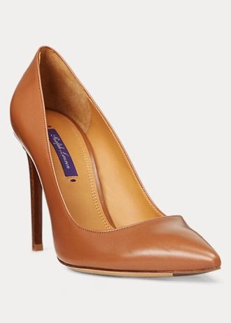 Brown Women’s Ralph Lauren Celia Calfskin Heels