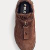 Brown Women’s Ralph Lauren Grayson Calf-Suede Zip Sneakers