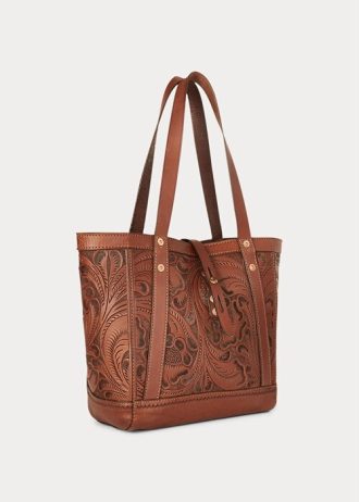 brown women s ralph lauren hand tooled leather tote bags 2 330x462 - Brown Women's Ralph Lauren Hand-Tooled Leather Tote Bags