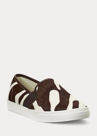 Brown Women’s Ralph Lauren Jinny Haircalf Slip-On Sneakers