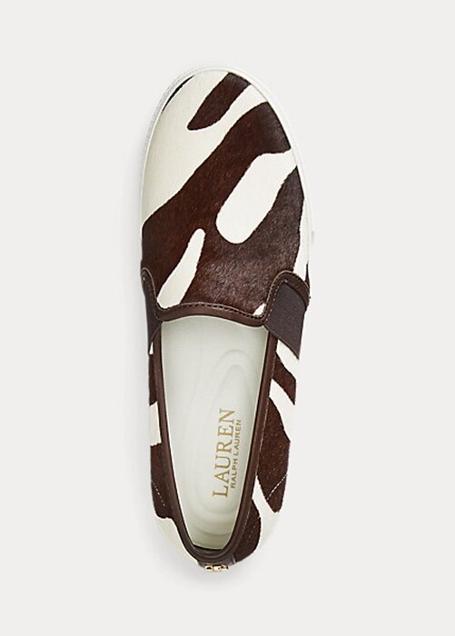 Brown Women’s Ralph Lauren Jinny Haircalf Slip-On Sneakers Brown Women’s Ralph Lauren Jinny Haircalf Slip-On Sneakers