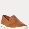 Brown Women’s Ralph Lauren Jinny Woven Slip-On Sneakers