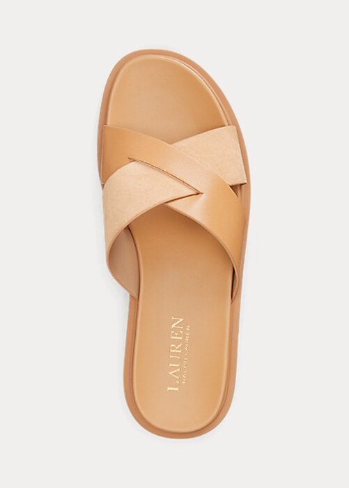 Brown Women’s Ralph Lauren Kelsie Nappa Leather & Suede Sandals Brown Women’s Ralph Lauren Kelsie Nappa Leather & Suede Sandals