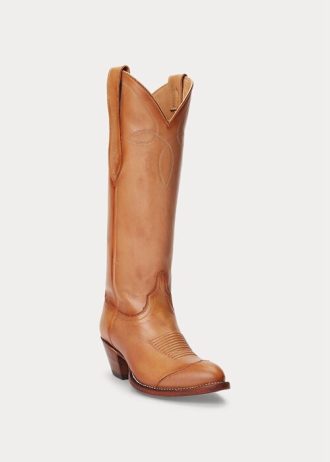 Brown Women’s Ralph Lauren Kiera Leather Cowboy Boots