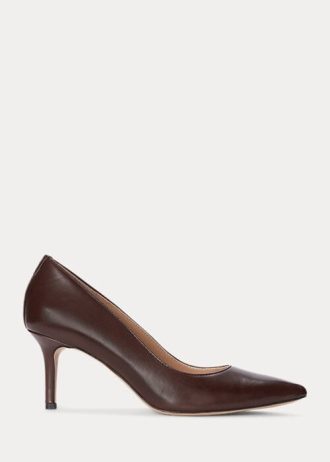 Brown Women’s Ralph Lauren Lanette Burnished Leather Heels