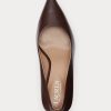 Brown Women’s Ralph Lauren Lanette Burnished Leather Heels