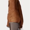 Brown Women’s Ralph Lauren Lucille Fringe-Trim Suedeie Boots