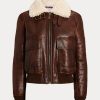 Brown Women’s Ralph Lauren Niketa Burnished Merino Shearling Jackets