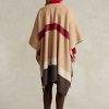 Brown Women’s Ralph Lauren Polo ID Striped Double-Faced Poncho Jackets