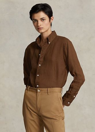 Brown Women’s Ralph Lauren Relaxed Fit Linen Shirts