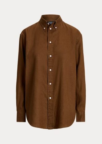 Brown Women’s Ralph Lauren Relaxed Fit Linen Shirts
