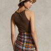 Brown Women’s Ralph Lauren Rib-knit Cotton Tanks