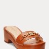 Brown Women’s Ralph Lauren Roxanne Nappa Leather Sandals