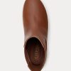 Brown Women’s Ralph Lauren Rylee Burnished Leather Slip-On Sneakers