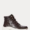 Brown Women’s Ralph Lauren Rylee Embossed Leather High-Top Sneakers